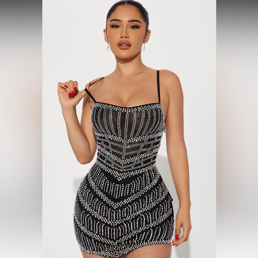 Fashion Nova Rhinestone Mini Dress